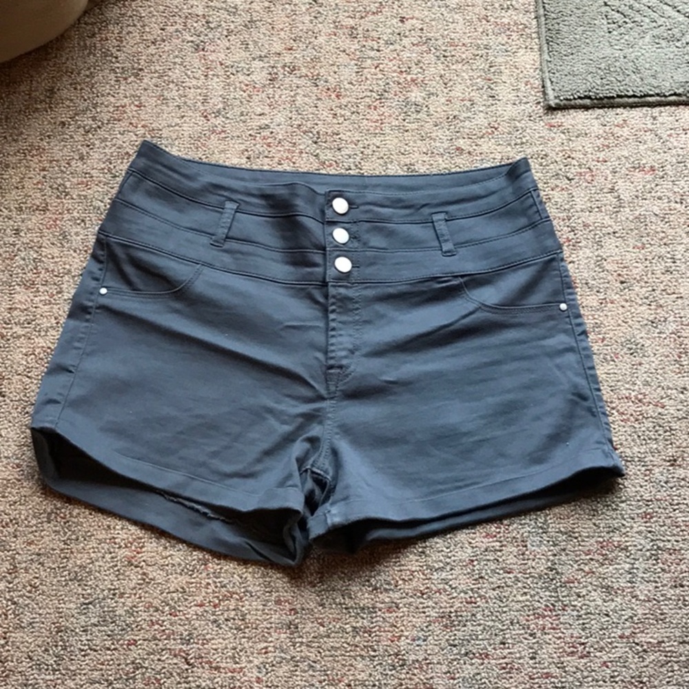 Grey denim shorts